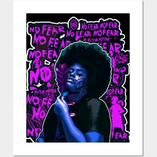 No Fear Strong Black Woman Afro Posters and Art